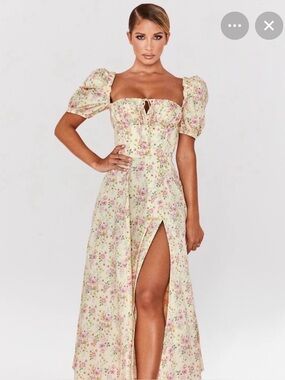 Milkmaid floral maxi dress